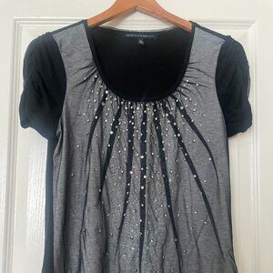 White House Black Market black and silver top